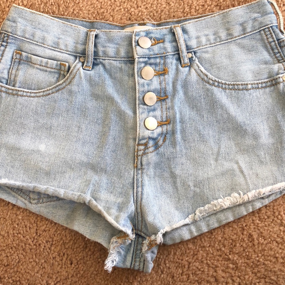 High rise denim shorts
